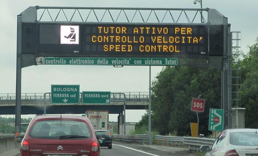 Autostrada, sistema Tutor per la rivelazione della velocità