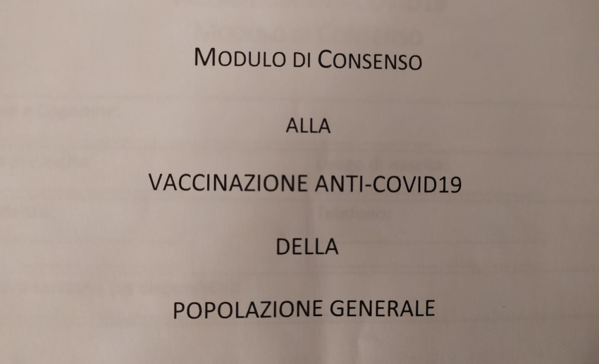 Consenso informato vaccino anti-Covid