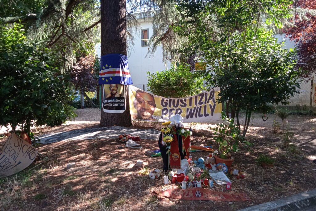 Colleferro, il luogo dove venne ucciso Willy Monteiro Duarte