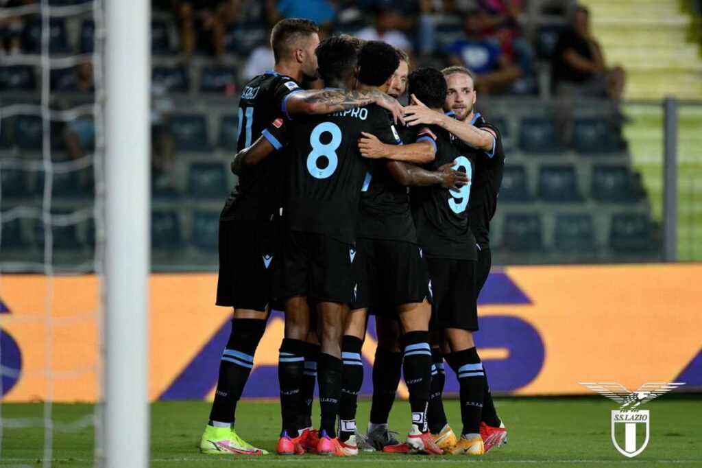 Esultanza Lazio dopo il gol contro l'Empoli