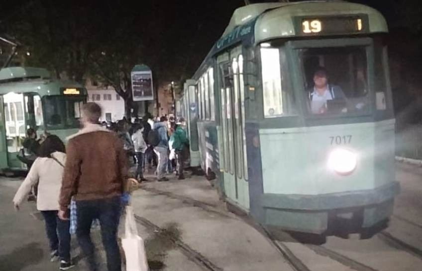 Tram linea 19 a Piazzale Verano in Roma