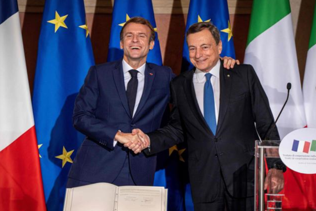 Emmanuel Macron e Mario Draghi