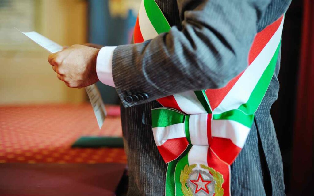 Fascia tricolore sindaco