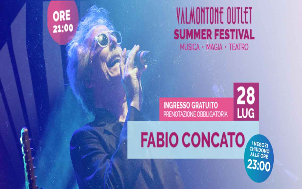 Locandina Valmontone summer festival Fabio Concato in concerto