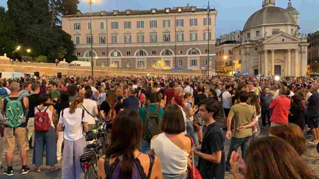 Manifestazione a Piazza del Popolo di Roma