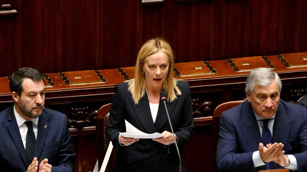 Giorgia Meloni in Parlamento