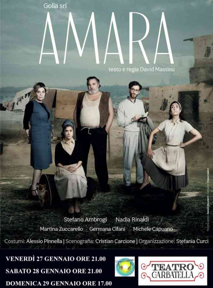 Locandina dello spettacolo teatrale "Amara"