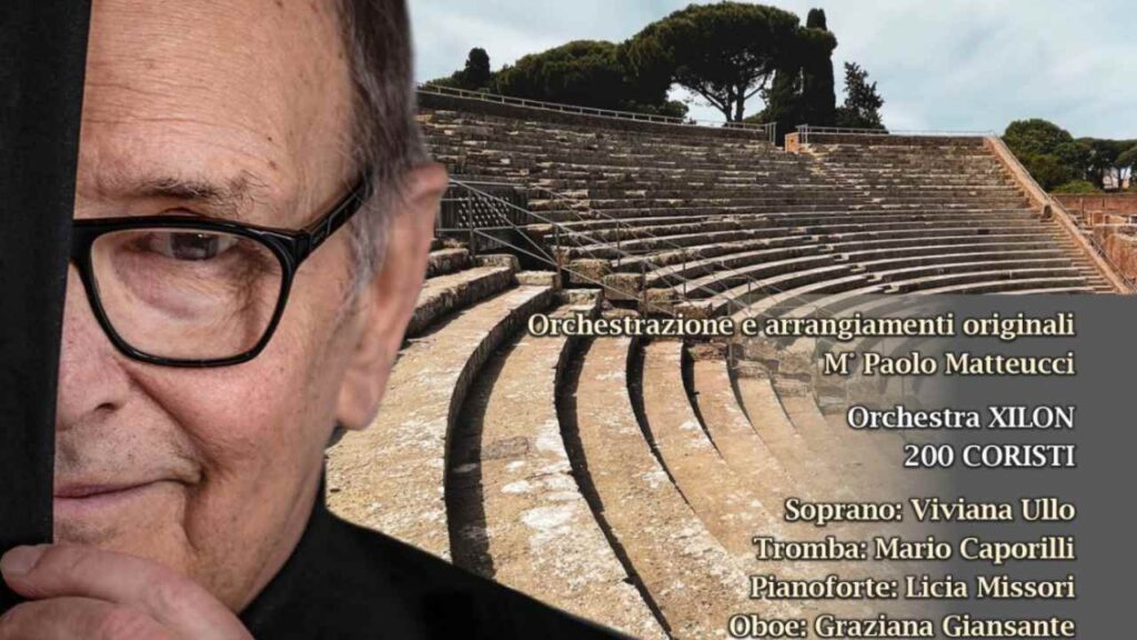 Locandina del concerto per Ennio Morricone a Ostia Antica
