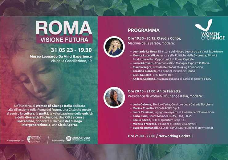 Programma dell'evento Roma Visione Futura di Anita Falcetta Women Of Change