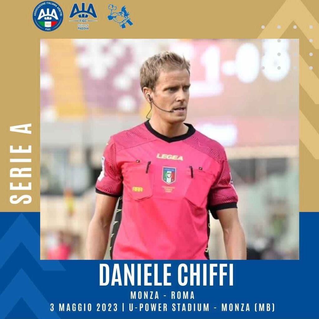 Una foto dell'arbitro Daniele Chiffi, dalla pagina Instagram di Aia Padova
