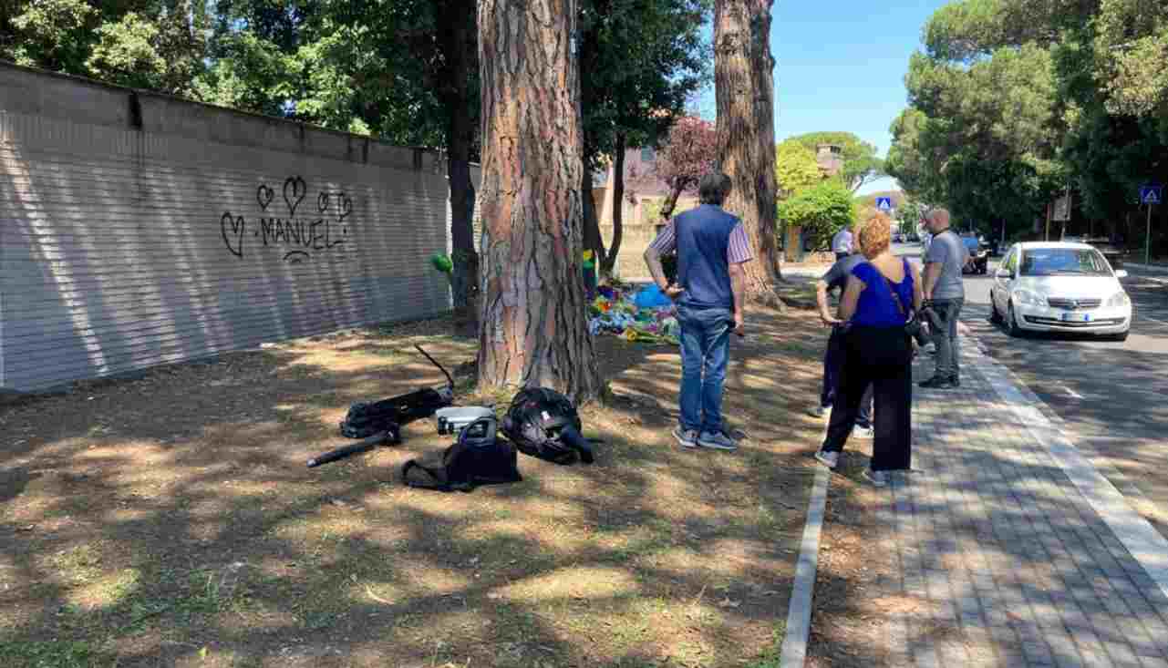 Luogo dell'incidente in cui ha perso la vita il piccolo Manuel di 5 anni a Casal Palocco a Roma