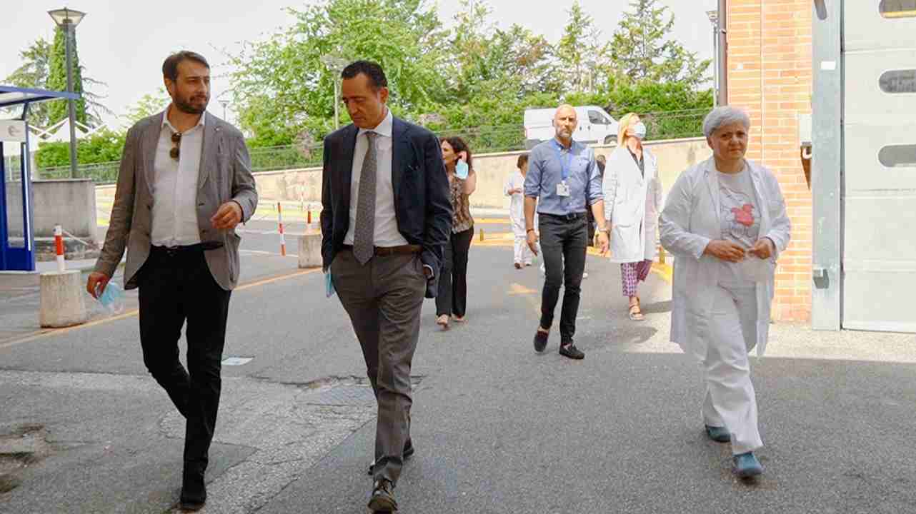 Sopralluogo del sindaco Daniele Sinibaldi e del deputato Paolo Trancassini all'Ospedale di Rieti De Lellis