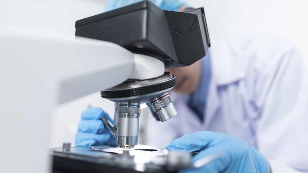 Un medico al microscopio