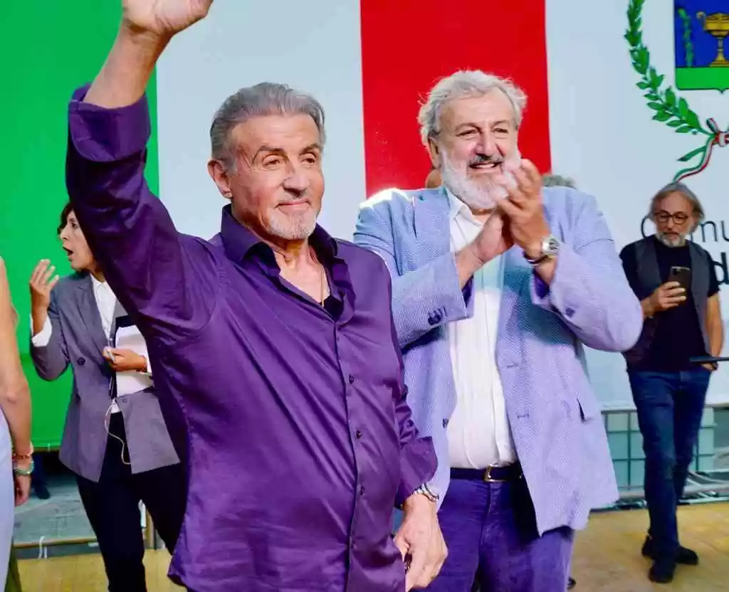 Sylvester Stallone e il Presidente della Regione Puglia, Michele Emiliano