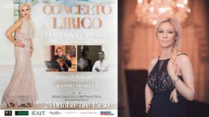 La locandina del concerto lirico e il soprano Dominika Zamara