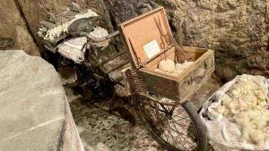 Bici antica esposta al "Mulino dei Mestieri" a Civitella d'Agliano