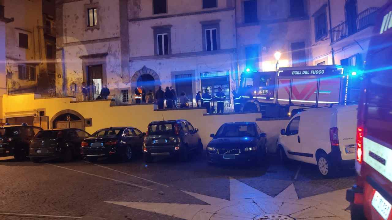 Canepina, Vigili del Fuoco intervenuti sul posto per un crollo