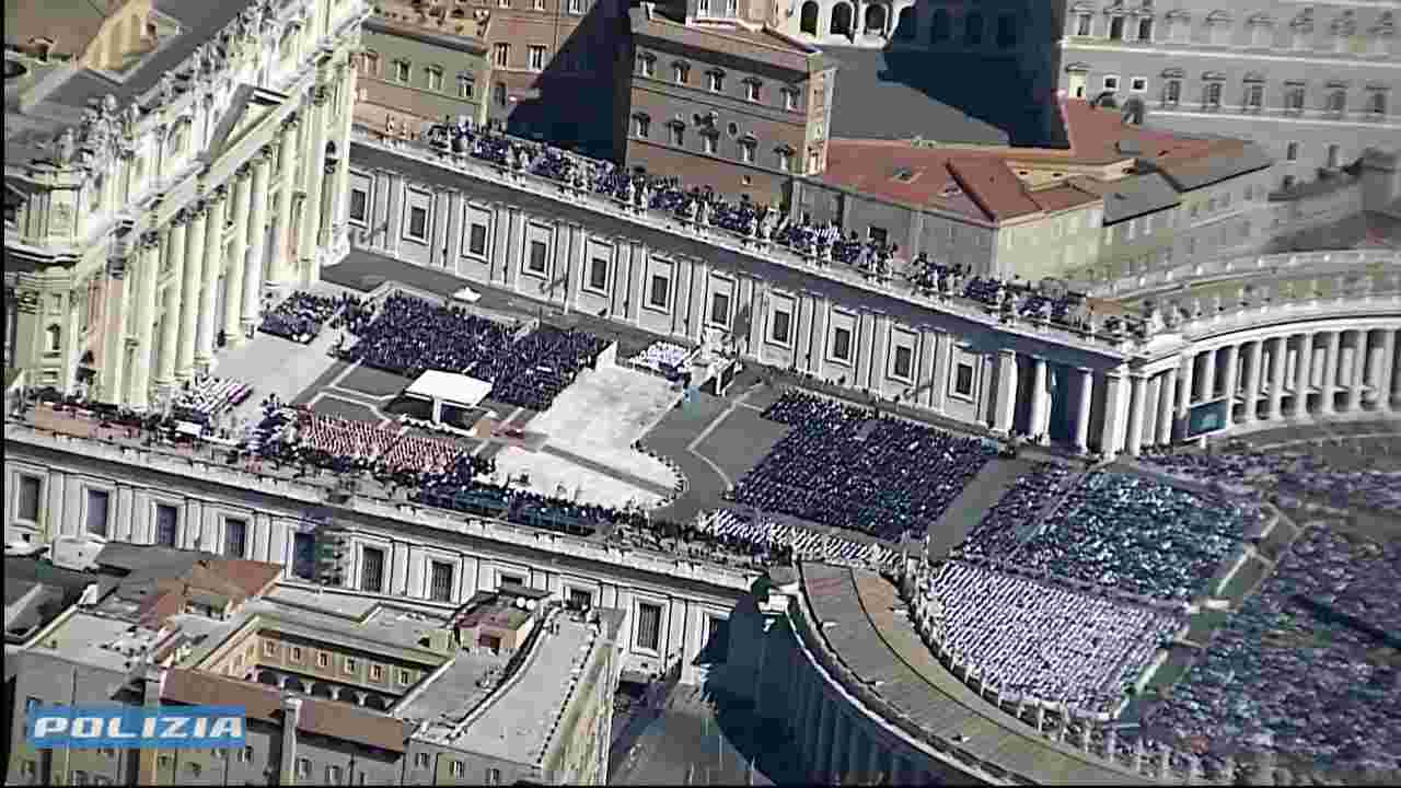 Funerale Papa Francesco, Foto dall'elicottero della Polizia di Stato