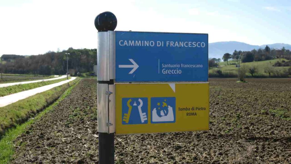 Ciclovia della Conca Reatina, cartello Cammino di San Francesco