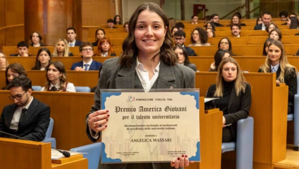 Angelica Massari il giorno della premiazione alla Camera dei Deputati
