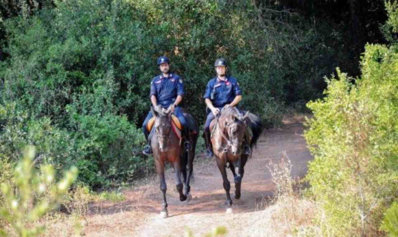 Carabinieri a cavallo nella Pineta di Ostia