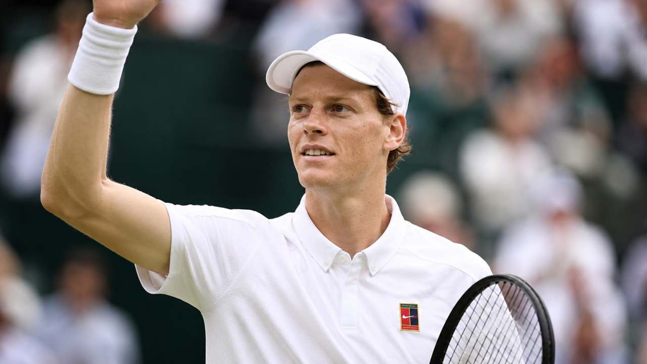 Jannik Sinner a Wimbledon, primo piano