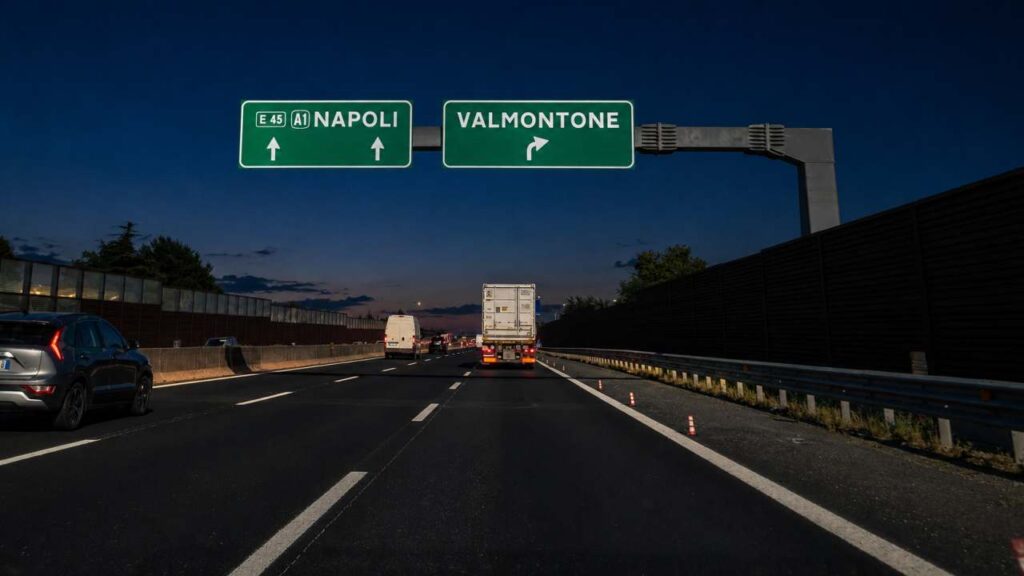 Casello Autostradale A1 Valmontone notte
