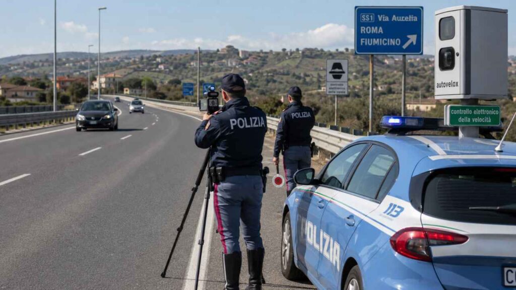 Autovelox nel Lazio, controlli della Polizia
