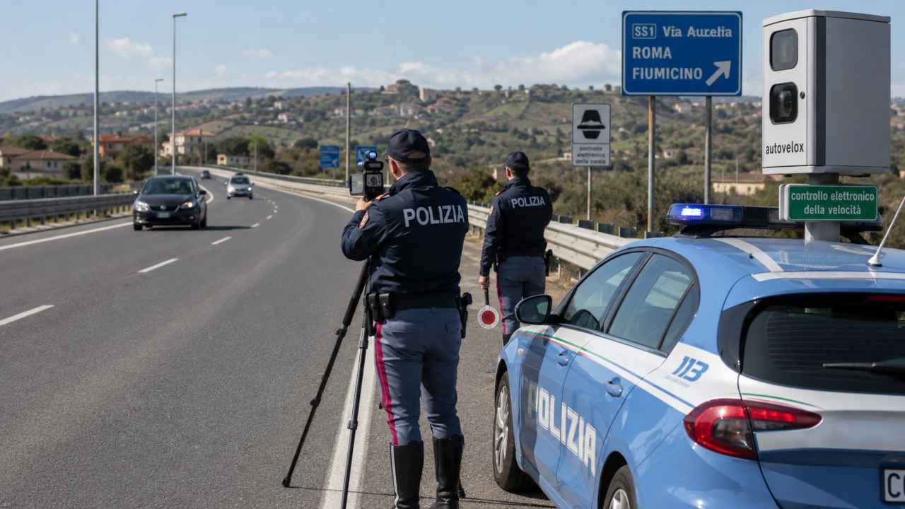 Autovelox nel Lazio, controlli della Polizia